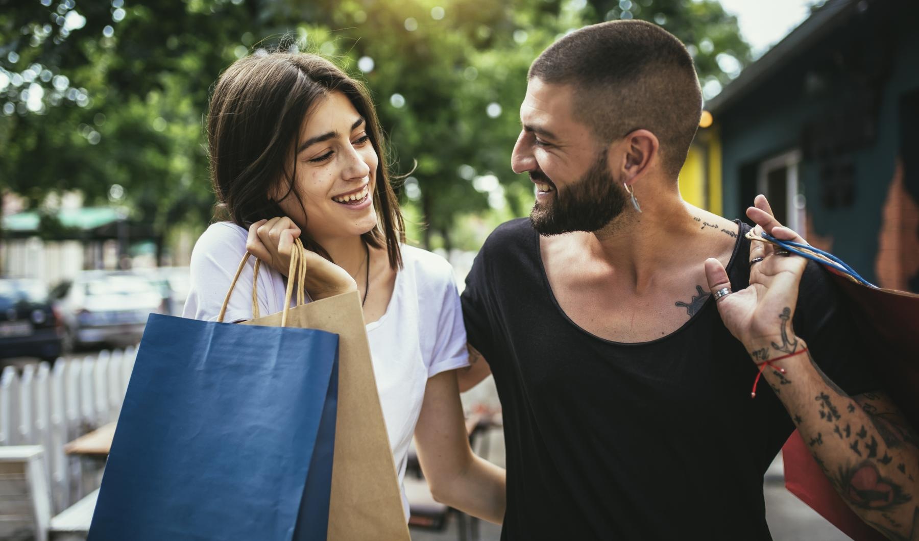 Settle into comfort at Jaide Lofts a man and woman looking at each other