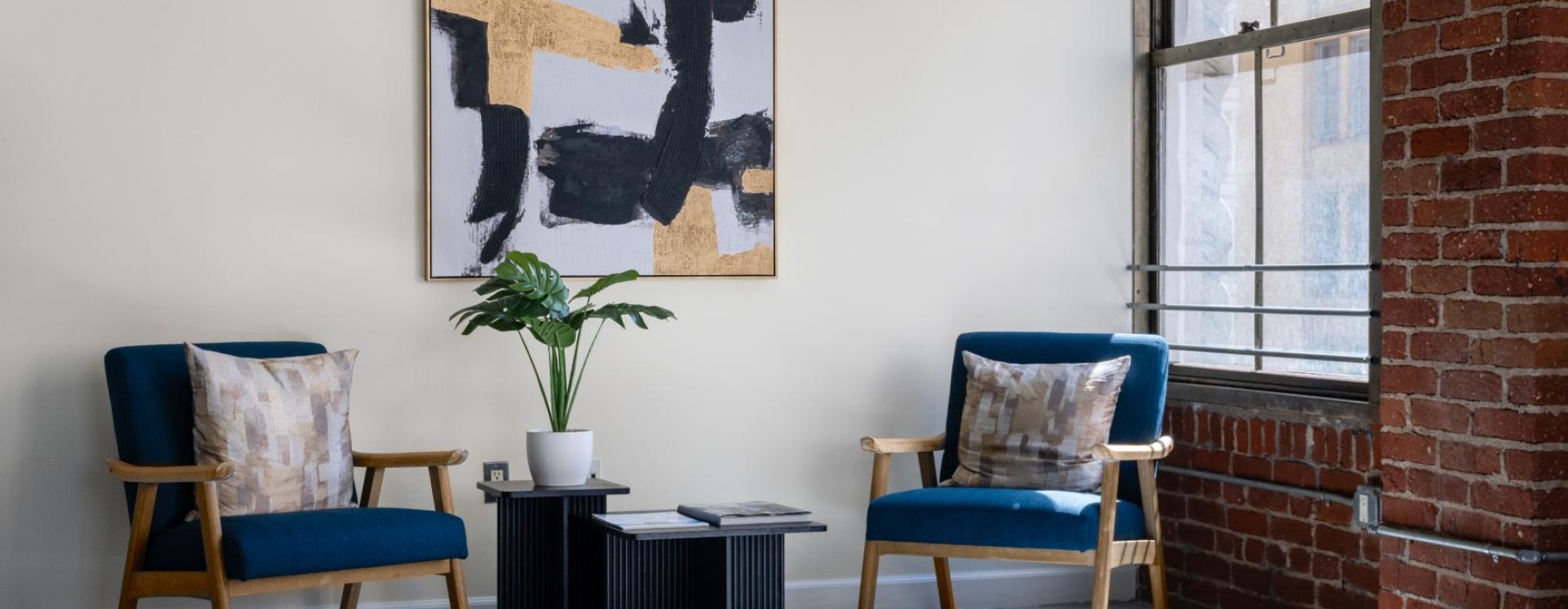 a couple of chairs in a room