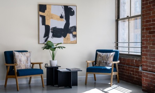 a couple of chairs in a room