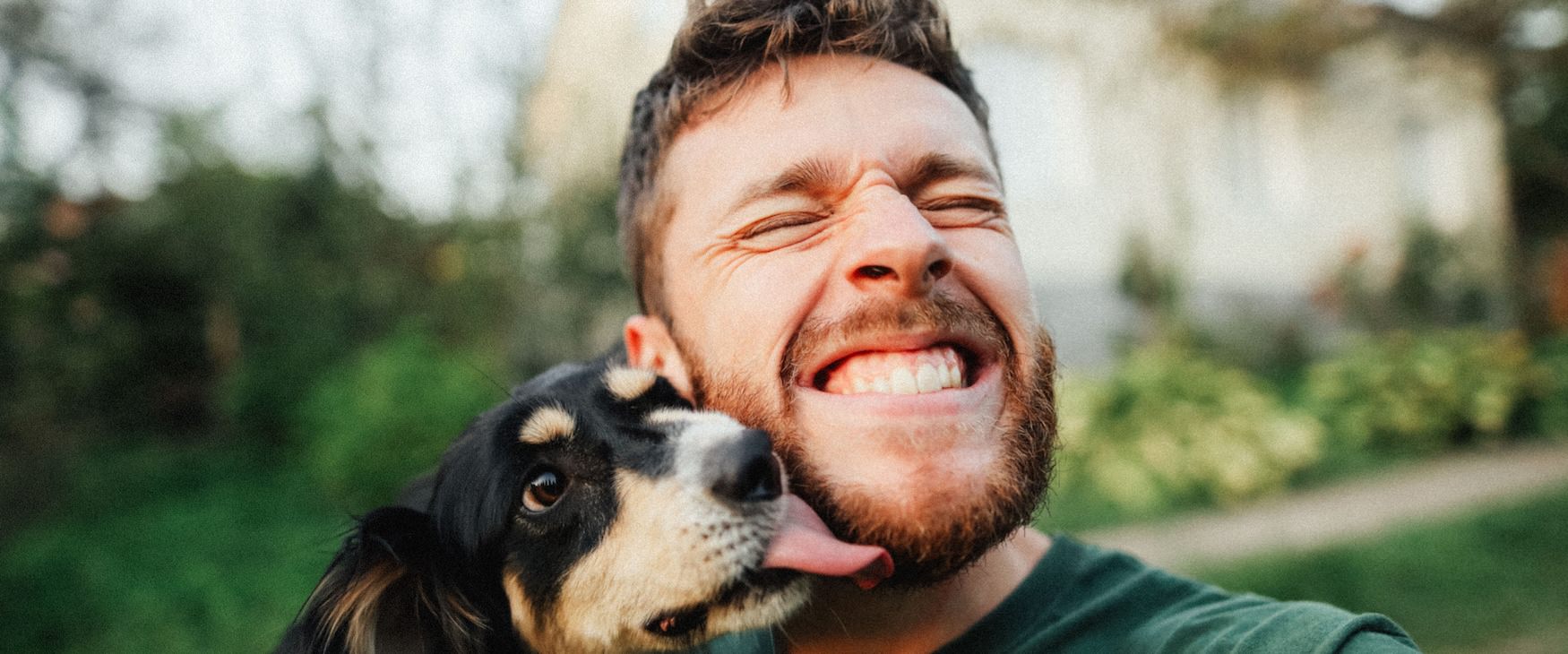 we love our furry friends a man spending time with his dog